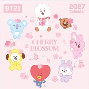 BT21 Cherry Blossom Wall Calendar 2027 30 x 30 cm