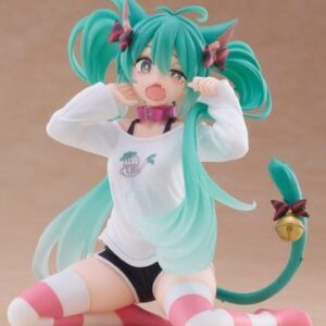 [PRE-ORDER] Hatsune Miku PVC Statue Desktop Cute Figure Hatsune Miku Cat Ear T-Shirt Ver. 13 cm